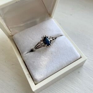 Sapphire and Sterling Silver Vintage Ring Size 8